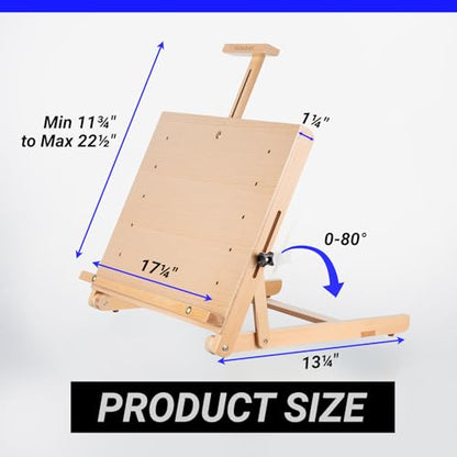 Falling in Art Beechwood Tabletop Easel, Wooden Drawing Board Easel, Adjustable Desktop Easel for Artists and Beginners, Suitable for Painting and Displaying Artwork