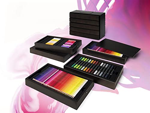 Faber-Castell Limited Edition Dark Satin Cassette, Multicoloured, Wooden Case Of 396, For Art, Craft, Drawing, Sketching, Home, School, University, Colouring