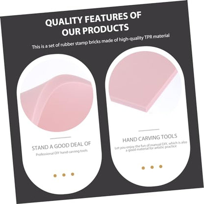 Veemoon 5pcs Rubber Carving Blocks for Stamp Making Soft Smooth Edges for Easy Handling for Crafts and Art Projects Versatile Stamp Accessories