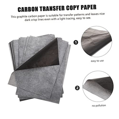 Graphite Transfer Paper A4 100 Sheets Single-Sided Drawing and Tracing Paper for Artists and Students for Sketching on Canvas and Surfaces