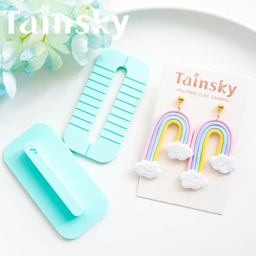 Tainsky Rainbow Guide Polymer Clay Tools, 8 Shapes Rainbow Shaper Polymer Clay Cutters, Rainbow Guide Earring Guide for Polymer Clay Earrings - color: Rainbow Guide