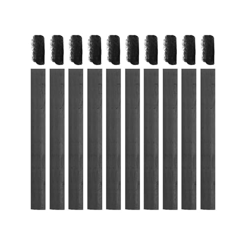 MECCANIXITY 10Pcs Willow Charcoal Sticks, 13-15mm Willow Charcoal Pencils Soft Sketch Vine Art Supplies Set for Drawing Sketching Shading Painting Artists Beginners