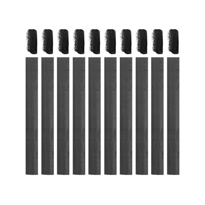 MECCANIXITY 10Pcs Willow Charcoal Sticks, 13-15mm Willow Charcoal Pencils Soft Sketch Vine Art Supplies Set for Drawing Sketching Shading Painting Artists Beginners