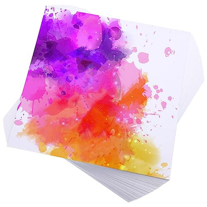 Spiareal 100 Sheets 8 x 8 Inch Watercolor Paper Bulk 140 Lb/300 GSM White Construction Paper Cold Press Blank Cotton Art Paint White Color Pad Artists Drawing Christmas Cards - size: 8 x 8 Inch