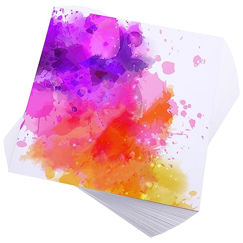 Spiareal 100 Sheets 8 x 8 Inch Watercolor Paper Bulk 140 Lb/300 GSM White Construction Paper Cold Press Blank Cotton Art Paint White Color Pad Artists Drawing Christmas Cards - size: 8 x 8 Inch