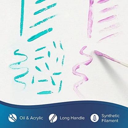 Silver Brush Bristlon Script Liner Long Handle Brush, Synthetic Bristle, Cobalt Blue, Size 2 - size: 30x1x1 cm