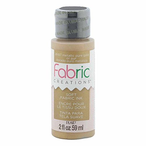 Fabric Creations Fabric Ink in Assorted Colors, Metallic Pure Gold, 2 Fl Oz (Pack of 1) - color: Metallic Pure Gold