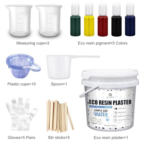 Eco Resin Casting Powder - 50oz / 1400g Fast Cured Plaster Casting Powder for Beginners - 20~30 Minutes Demold, Easy Mixing Water Activated Eco-Friendly Casting Resin for DIY Crafts Making, Home Art - size: 50oz