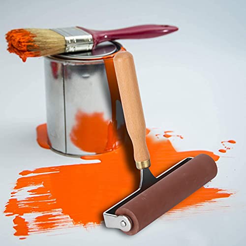 3 Sizes Printmaking Brayers, Soft Rubber Brayer, Ink and Glue Roller Set, for Printmaking, Scrapbooking, and Painting, with Comfortable Handle, Easy Operate, Cleanable Design - size: 15cm