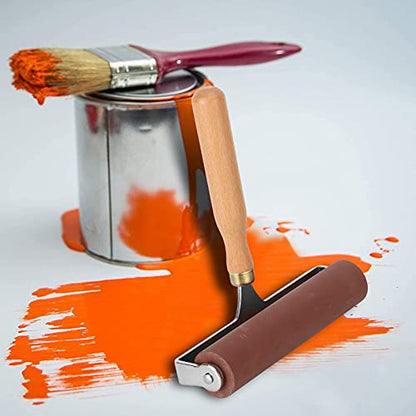 3 Sizes Printmaking Brayers, Soft Rubber Brayer, Ink and Glue Roller Set, for Printmaking, Scrapbooking, and Painting, with Comfortable Handle, Easy Operate, Cleanable Design - size: 15cm