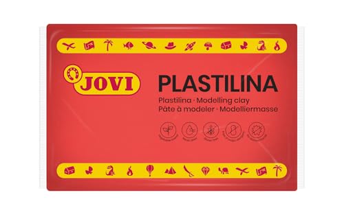 Jovi - Non-Hardening Modeling Clay, 4 Red Bars, 0.77 lb Each, 3.3 lb Total | Professional Arts and Crafts Non-Toxic and Gluten Free plasticine - color: Red