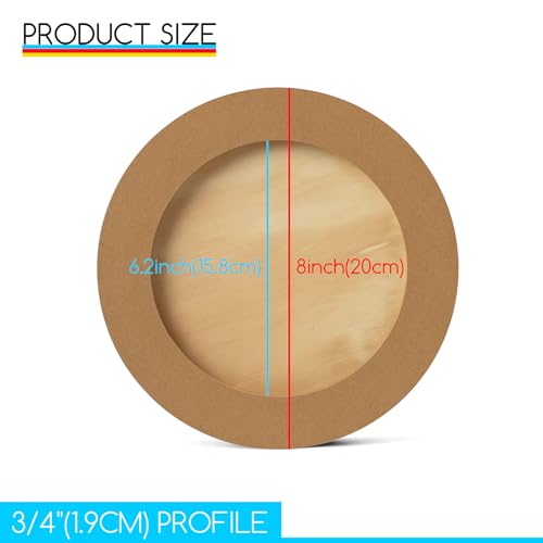MEEDEN Round Wood Canvas Panels: 3/4" Deep 8" Dia Round Wooden Canvas Panel - Pack of 2 Cradled Wood Art Boards for Pouring Art, Crafts, Painting - size: 8 in, style: Round