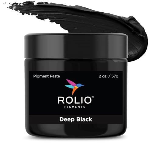 Rolio Deep Black Pigment Paste for Epoxy Resin – 2oz Jar – Opaque Black Epoxy Colorant, Resin Dye Paste, High-Intensity Pigment Paste for Art, Jewelry, Crafts, Tumblers & DIY Projects - color: Deep Black