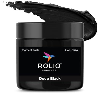 Rolio Deep Black Pigment Paste for Epoxy Resin – 2oz Jar – Opaque Black Epoxy Colorant, Resin Dye Paste, High-Intensity Pigment Paste for Art, Jewelry, Crafts, Tumblers & DIY Projects - color: Deep Black