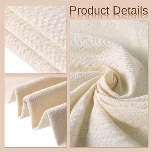 Canvas Fabric, 1.75Yd (63 x 20 inch) Cotton White Canva Fabric Natural Cotton Duck Canvas Fabrics for Sewing Arts Crafts, Backings, Covers, Placemats