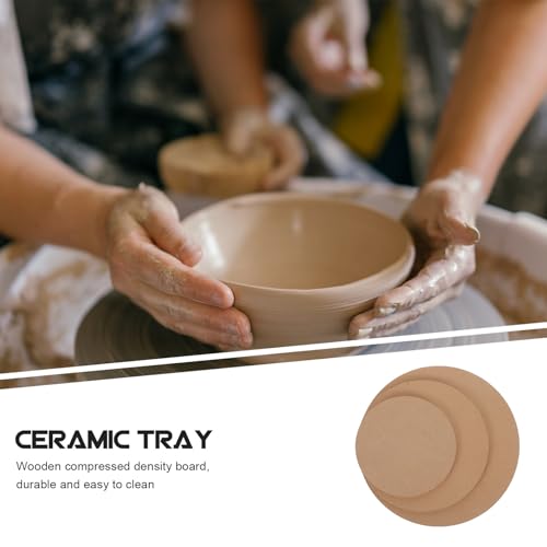 jojofuny 3pcs Pottery Press Molds Ceramic Molds for Handbuilding Clay Wooden Pottery Tools Set 15+20+25cm Suitable for Ceramic Drying and Wheel Base Crafting