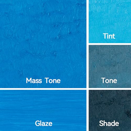 PHOENIX Cerulean Blue Hue Oil Paint - 40ml / 1.35 Fl oz. Single Tube - Artist Quality Oil Based Paint for Professionals - color: Cerulean Blue Hue
