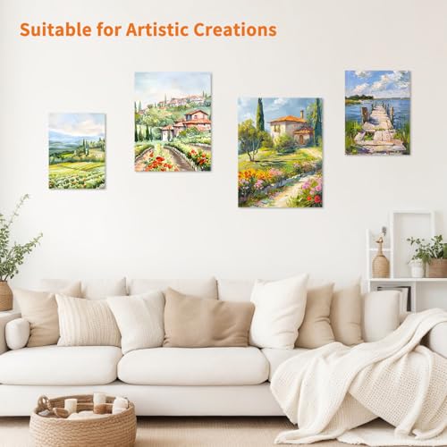 FIXWAL Canvas Boards for Painting 32 Pack, with 8x10, 9x12, 11x14, 5x7 Canvases for Painting Art Paint Canvas Panels Gesso Primed Acid-Free 100% Cotton White Blank Flat Canvas Boards - style: 32Pack