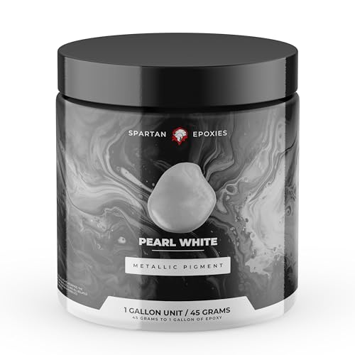 Spartan Epoxies Metallic Pigment Powder for Epoxy - 30 Unique Colors, 4oz for 1 Gallon and 12oz for 3 Gallons of Clear Epoxy, Made in the USA (Pearl White, 4oz (45 Grams)) - color: Pearl White, size: 4 oz (45 grams)