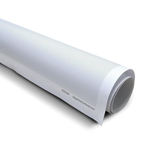 Geyer Instructional Products - 36" x 120" Large Graph Paper Roll, 1/8" Black Grid, Ideal for School Classroom Graphing, Designing Blueprints and Floorplans, Tabletop Gaming and Custom Mapping - color: Black, size: 1/8" Spacing