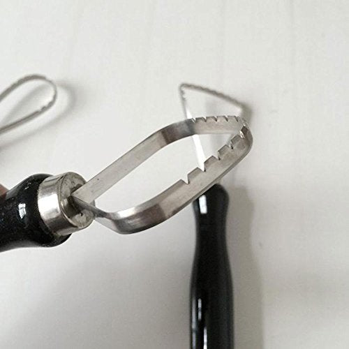 Daycount Pottery Tool Set - 3 Loop Tools, Wood + Stainless Steel, Silver & Black, 100g Each, For Pottery Clay Sculpting & Carving