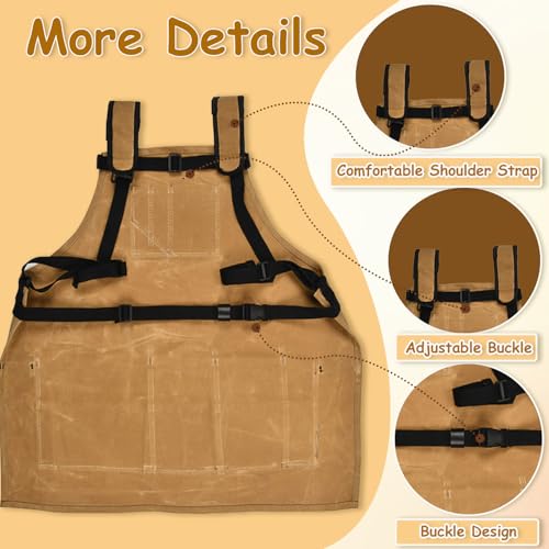 Urby Big and Tall Plus Size Work Apron: Flame Resistant Leather Welding Apron, Wood and Workshop Canvas. Butcher Rubber. - style: Plus Size: Waxed Canvas