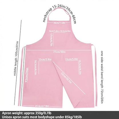 Molaxhome Split Apron with 3 Pockets,Unisex Pottery Apron with Adjustable Strap for Kitchen Ceramics - color: Pink