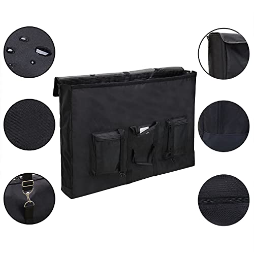 Premium Oversized Art Portfolio Case 24 x 36 x 6 Inch (25" x 37" Actual) - Waterproof - Soft Sided - Frames, LCD Screens, Monitors, TVs, Solar Panel - Shoulder Strap & Carry Handles - size: 24 x 36