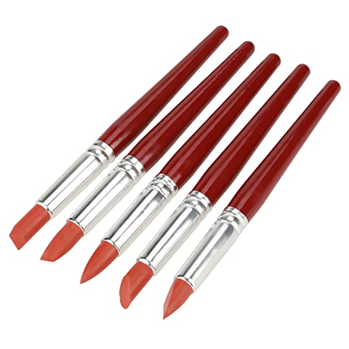 5Pcs Silicone Tip Clay Carving Tools, Pottery Sculpting Kit for Ceramics Shaping, Detail Modeling Tool Set with Smooth Handle for Precision Control