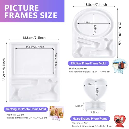 KISREL 26oz Epoxy Resin Kit for Beginners, Resin Kit with Photo Frame Molds | 26oz Epoxy Resin with Photo Frame Molds, Gift for Couples, Family, Friends, Birthday, Graduation, Wedding - size: Photo Frame Molds
