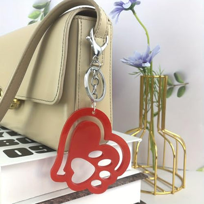 Pet Paw Keychain Resin Molds, 4-Piece Set with Heart and Angel Wing Designs, Silicone Molds for DIY Keychains, Epoxy Resin Silicone Molds