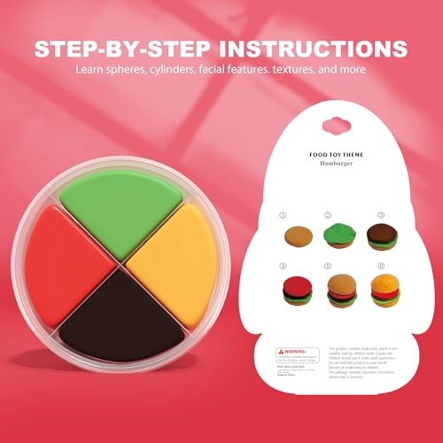 Air Dry Clay Kit - Food Toy Theme, Modeling Clay for Kids, DIY Magic Clay with Tools and Tutorials, 12 Boxes Molding Clay, Ultra Light, Soft & Non-Sticky, Arts and Crafts Gift for Kids - color: Food Toy Theme