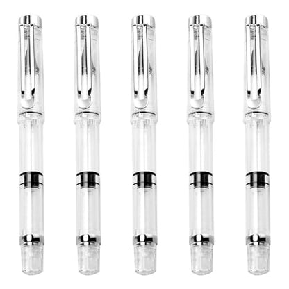 NUOBESTY 5Pcs Stationery fountain pen student Refillable Fountain Pen plastic wolf hair office Brush Pen water paint brush pens soft brush Paint Calligraphy Brush Pen refillable