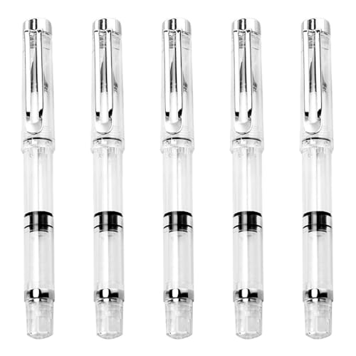 NUOBESTY 5Pcs Stationery fountain pen student Refillable Fountain Pen plastic wolf hair office Brush Pen water paint brush pens soft brush Paint Calligraphy Brush Pen refillable