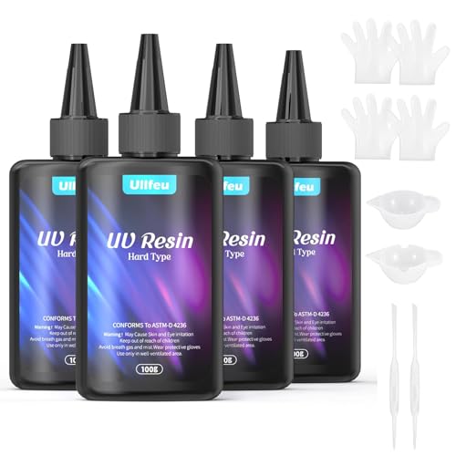 UV Resin 400g Bulk No Odor Upgrade Clear UV Epoxy Resin Hard Fast Cure Resin Kit Jewelry Making Handmade DIY Craft Decoration Coating - size: 400g