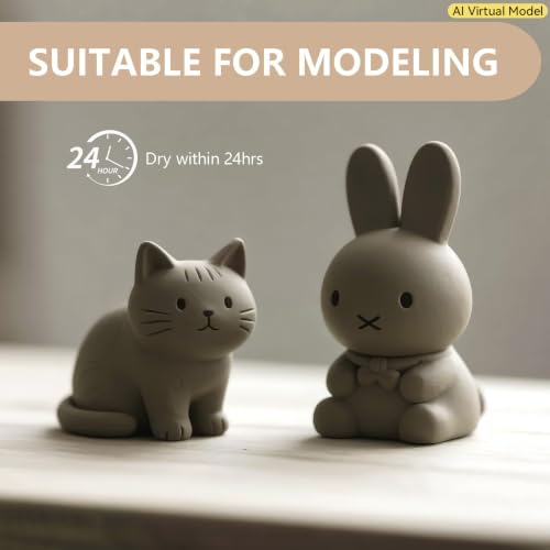 VIBRATITE Natural Air Dry Clay Bulk, 10LBs All-Purpose Modeling Sculpting Pottery Clay for Beginners and Professional (Gray) - color: Gray