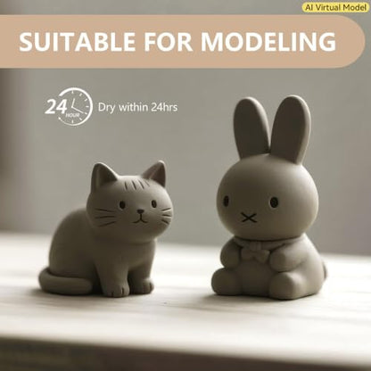 VIBRATITE Natural Air Dry Clay Bulk, 10LBs All-Purpose Modeling Sculpting Pottery Clay for Beginners and Professional (Gray) - color: Gray