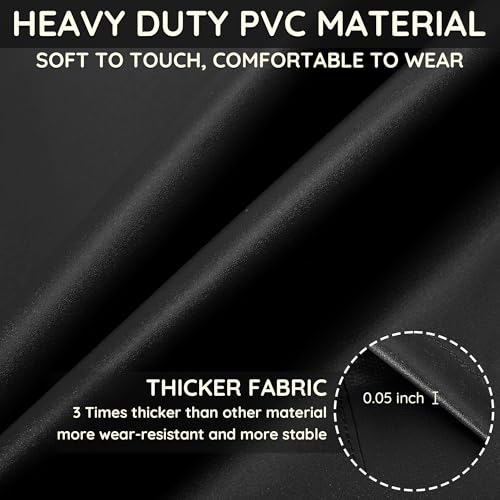 Thicker Rubber Apron, Extra Long Adjustable Apron, Heavy Duty Oil&Chemical Resistant Waterproof Work Aprons - color: Black