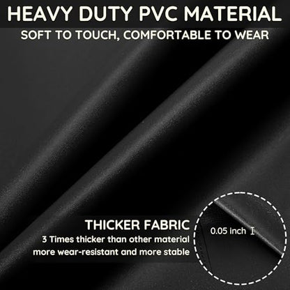 Thicker Rubber Apron, Extra Long Adjustable Apron, Heavy Duty Oil&Chemical Resistant Waterproof Work Aprons - color: Black