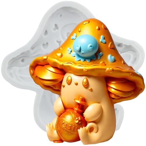 Mushroom Polymer Clay Mold Mushroom Silicone Resin Molds for DIY Crafts Epoxy Resin Casting Air Dry Polymer Clay Plaster Jewelry Making - color: Style C