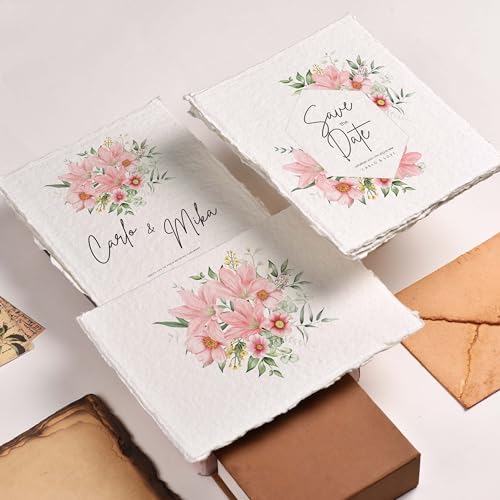 LEATHER VILLAGE Watercolor Paper, 140lb(300gsm), 6x4 Inches, 25 Sheets, Handmade Deckle Edge Paper, Textured, Mixed Media, Cold Press Pad for Calligraphy, Sketching, Crafts and Painting - size: 6 inches X 4 inches