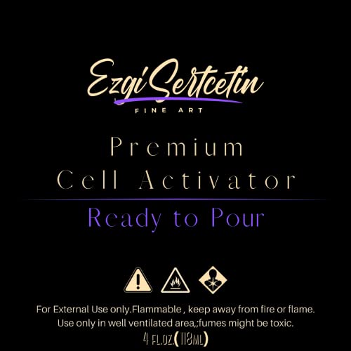 Ezgi Sertcetin Premium Cell Activator for Acrylic Pouring | Ready to Pour | Create Perfect and Unique Cells in Your Painting Works | 4oz | Metallic Talia Turquoise - color: Metallic Talia Turquoise