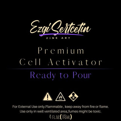 Ezgi Sertcetin Premium Cell Activator for Acrylic Pouring | Ready to Pour | Create Perfect and Unique Cells in Your Painting Works | 4oz | Metallic Talia Turquoise - color: Metallic Talia Turquoise