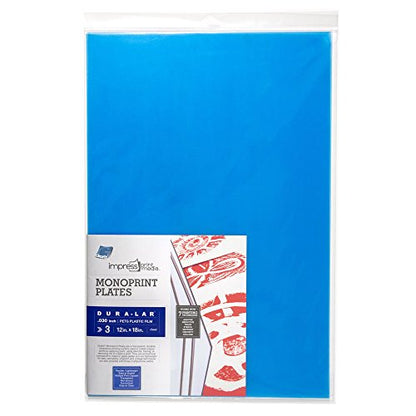 Grafix Impress Print Media Monoprint Plate – 12" x 18”, Pack of 3 – Transparent, Lightweight, Non-Porous .030” Dura-Lar Monoprinting Surface, Economical Alternative to Metal or Glass Plates - size: 12"x16"x0.030, style: Clear, Pack of 3