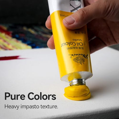 PHOENIX Studio Oil Paint Set - 20 Classic Colors x 50ml / 1.69 Fl oz. - Professional Oil Based Art Paints for Painting - color: 20 Colors - B