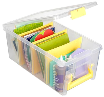 ArtBin 6925JY Semi Satchel with Yellow Accents Storage Container, Clear - color: Yellow, size: Pack of 1
