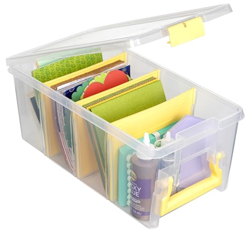 ArtBin 6925JY Semi Satchel with Yellow Accents Storage Container, Clear - color: Yellow, size: Pack of 1