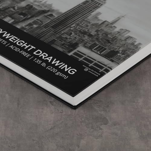 SoHo Urban Artist Hardcover Drawing Pad 11x14-135 lb. (220gsm), 50 Sheets, Drawing Paper Pads for Artists, Travel, Illustrations, & More - size: 11"x14"