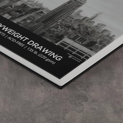 SoHo Urban Artist Hardcover Drawing Pad 11x14-135 lb. (220gsm), 50 Sheets, Drawing Paper Pads for Artists, Travel, Illustrations, & More - size: 11"x14"