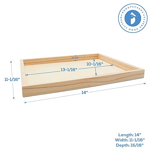 Wood Canvas Panel Cradled 11 x 14 inch, Pack of 6 Blank Framed Wood Signs for Painting, Shadow Box, & Tray Crafts, by Woodpeckers - size: 11 inch x 14 inch